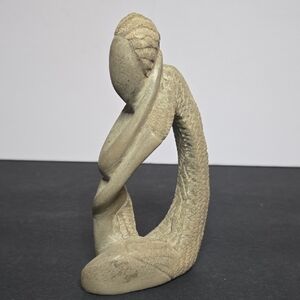 Embrace Yourself Hand Carved Soap Stone Sitting Women Sculpture